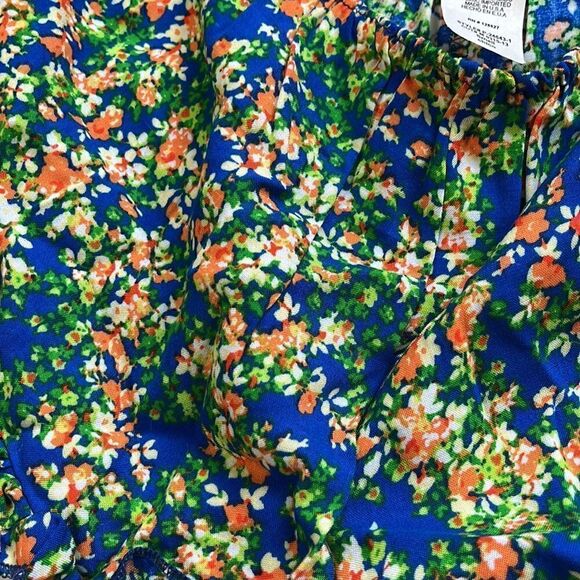 TRÈS BIEN MULTICOLOR DITSY FLORAL PRINT ELASTIC WAIST CULOTTES SHORTS SIZE S - Picture 4 of 7